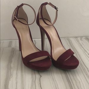 Burgundy strappy heels